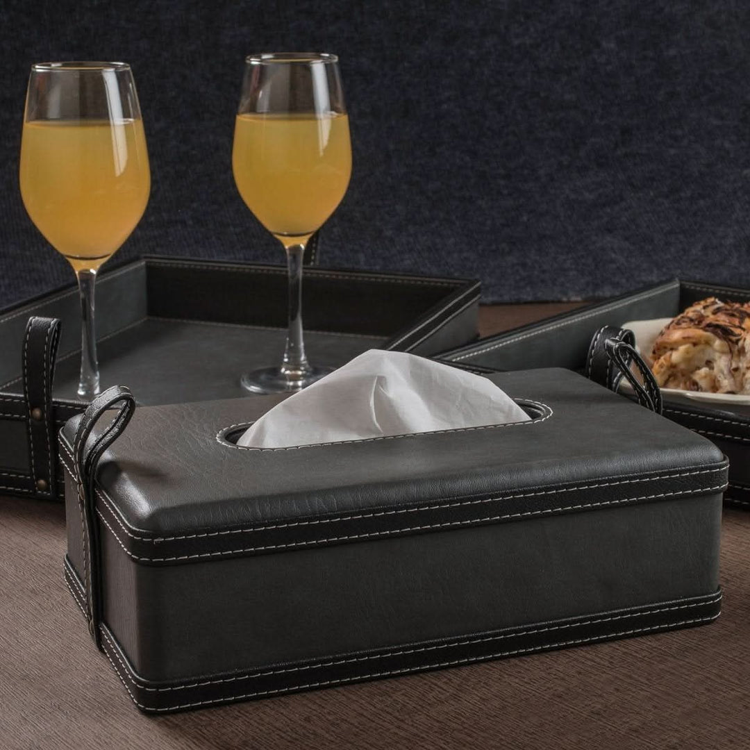 BowLift | Maison Verel Leather Box | Handmade Tissue Holder | Luxurious Design Made of Faux Leather | For Home, Office & Car