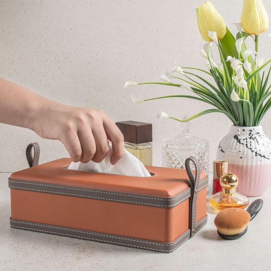 BowLift | Maison Verel Leather Box | Handmade Tissue Holder | Luxurious Design Made of Faux Leather | For Home, Office & Car