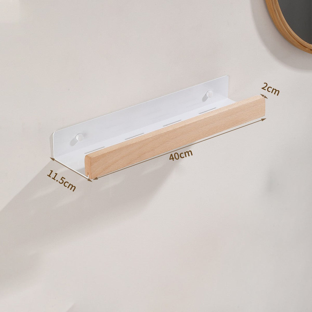 BowLift | Woodify Wall Shelf - Stylish Shower Rack Without Drilling