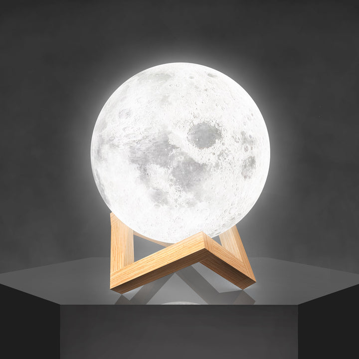 BowLift | Moon Lamp Wooden Base 3D Table Light