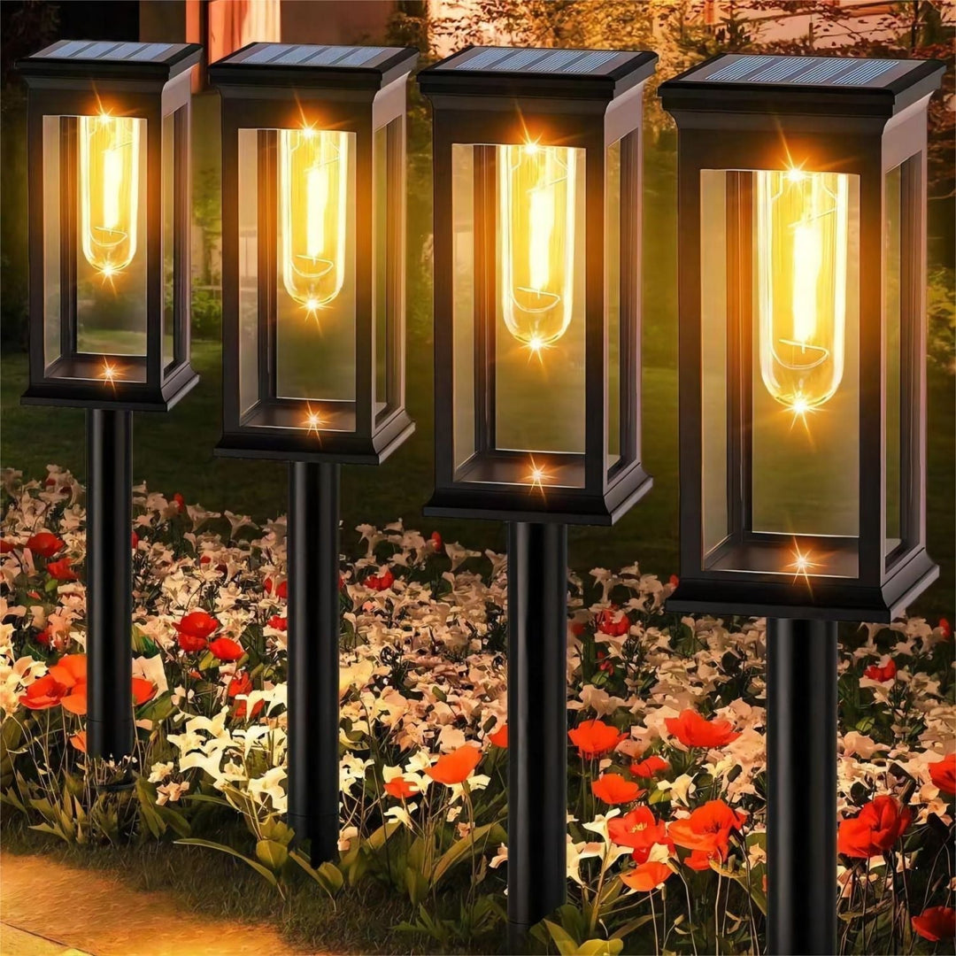 Solar-powered garden light for outdoor use - Modern LED pathway light for lighting pathways, terraces, and gardens | Bowlift