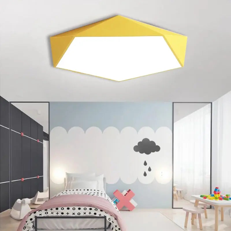Pentagon LED ceiling light Macaron for modern children's room – Designer ceiling lamp | Bowlift