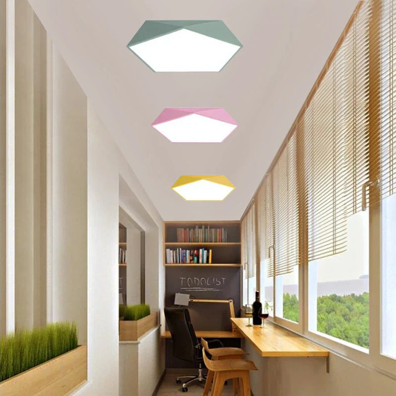 Pentagon LED ceiling light Macaron for modern children's room – Designer ceiling lamp | Bowlift