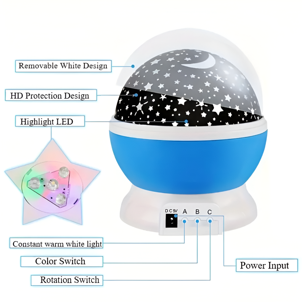 BowLift | Star Projector Night Lamp with Rotatable Sky Design