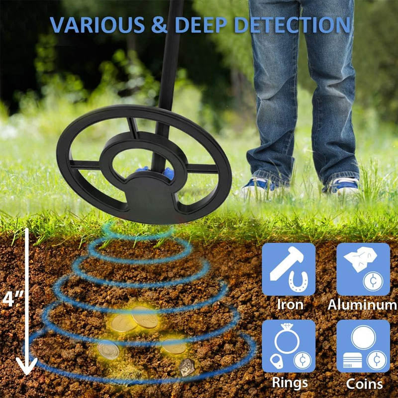 BowLift | Metal Detectors Waterproof Kids Metal Detector 7.4 Inch Search Coil 24''-35'' Adjustable Stem Buzzer Vibration Sound