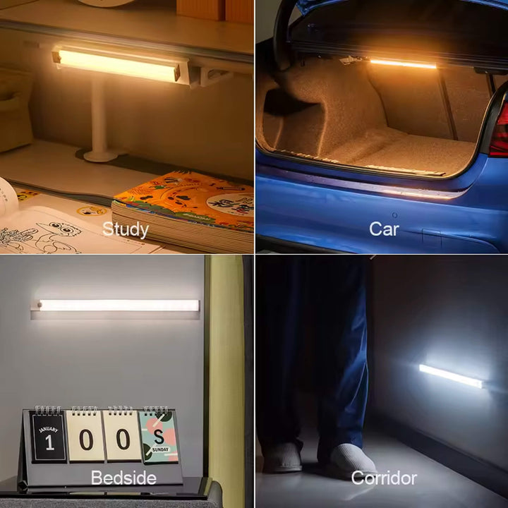BowLift | Magnetic Motion Sensor Light | Modern Silver Design, USB Rechargeable & Easy-to-Mount for Home Safety and Ambiance