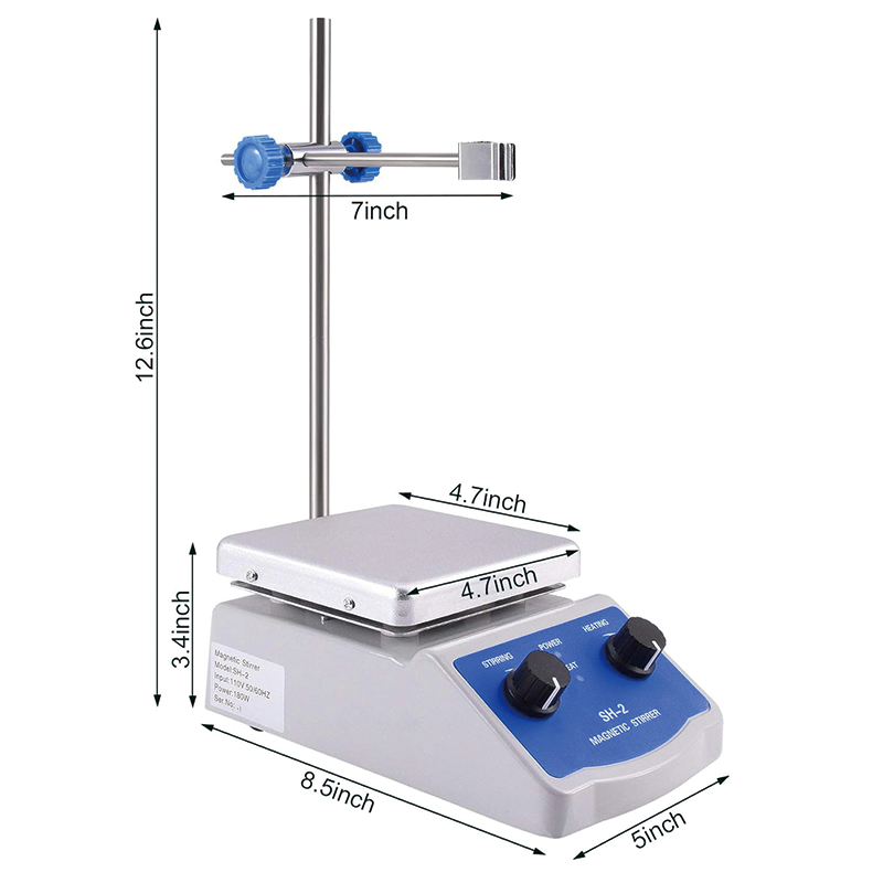 BowLift | Magnetic Stirrer, 100-2000 RPM Stirrer, 1000ml Mixing Capacity Laboratory Magnetic Stirrer Hotplate, Max 520°F Hotplate