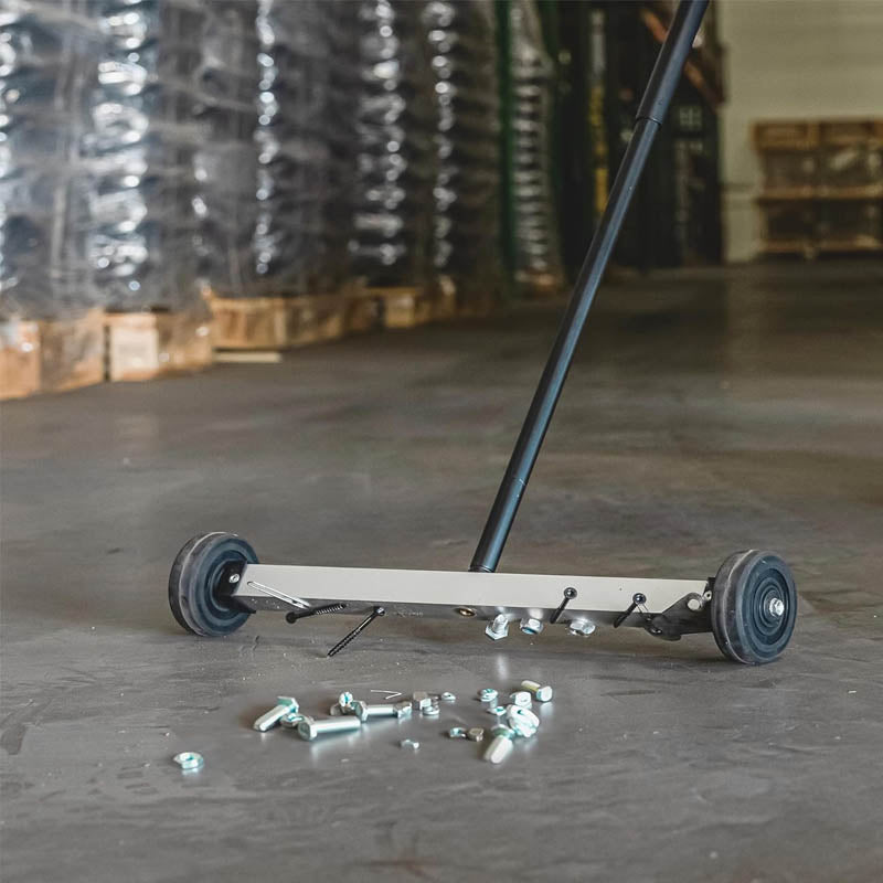 BowLift | Magnetic Sweeper with Wheels 17 Inch Mini Magnetic Sweeper 10-Pound Capacity Adjustable Handle
