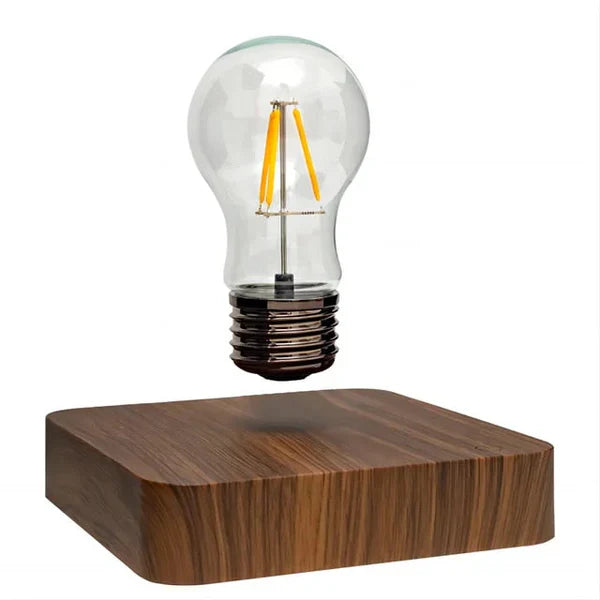 BowLift | Floating Light Bulb with Walnut Wood Base - LevitaLux