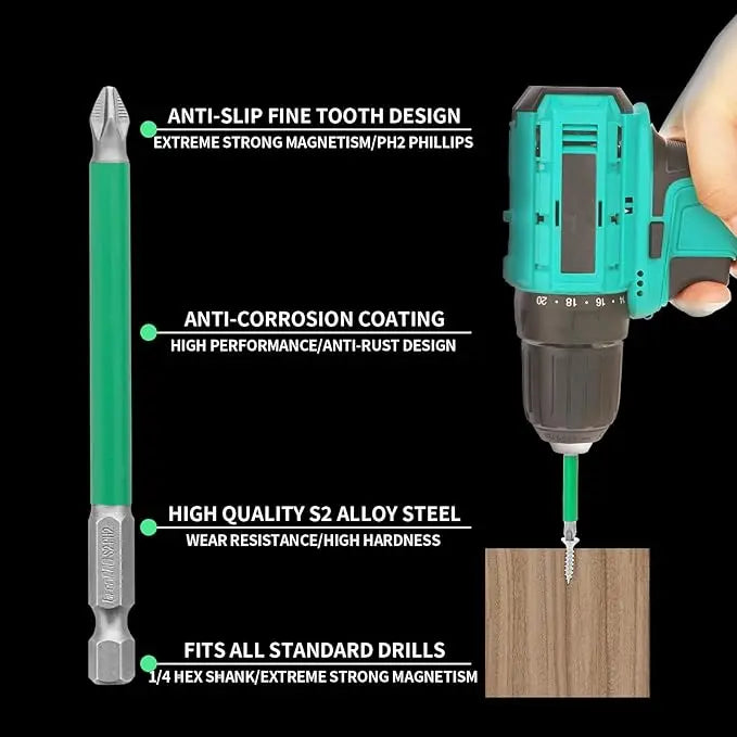 BowLift | Magnetic Screwdriver Drill Bit Set (6 Pieces)