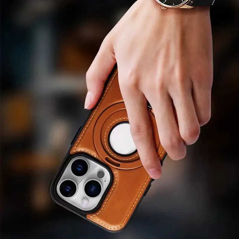 BowLift | Magnetic case with stand for iPhone – PU Leather, Compatible with MagSafe
