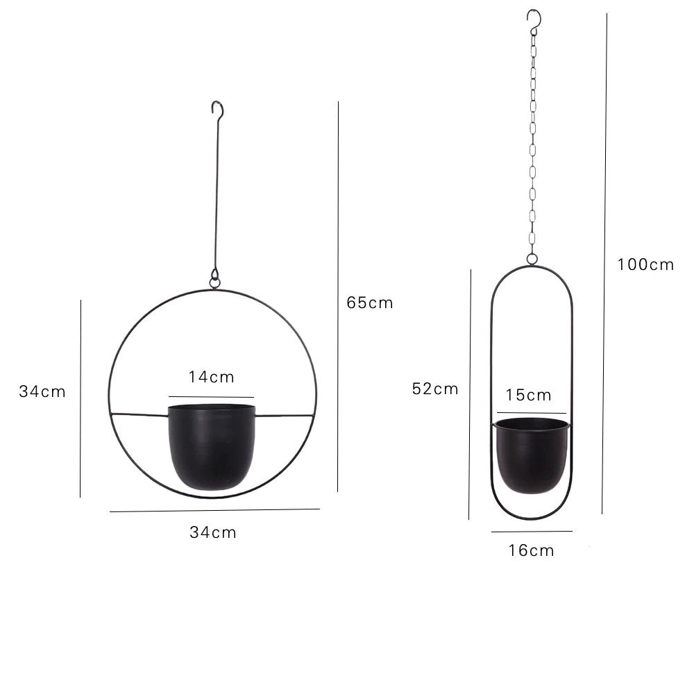 BowLift | DecoBloom Hanging Planter – Elegant Indoor & Outdoor Metal Plant Pot with Chain