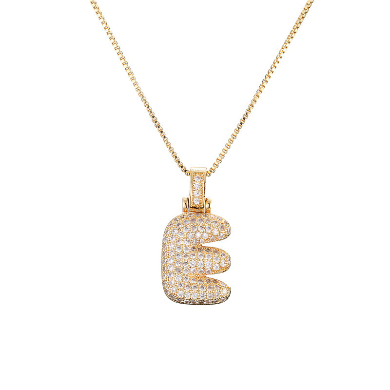 BowLift | 14k Diamond Dazzle Bubble Initial Necklace