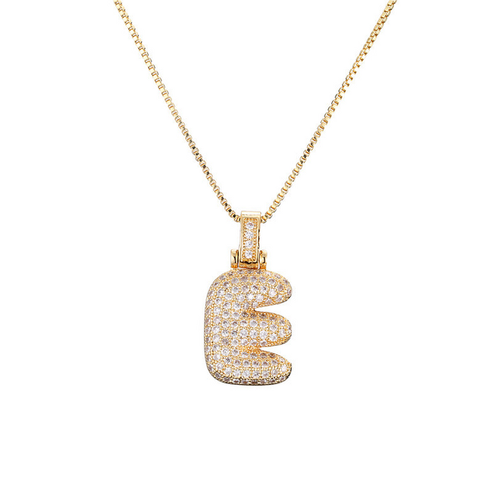 BowLift | 14k Diamond Dazzle Bubble Initial Necklace