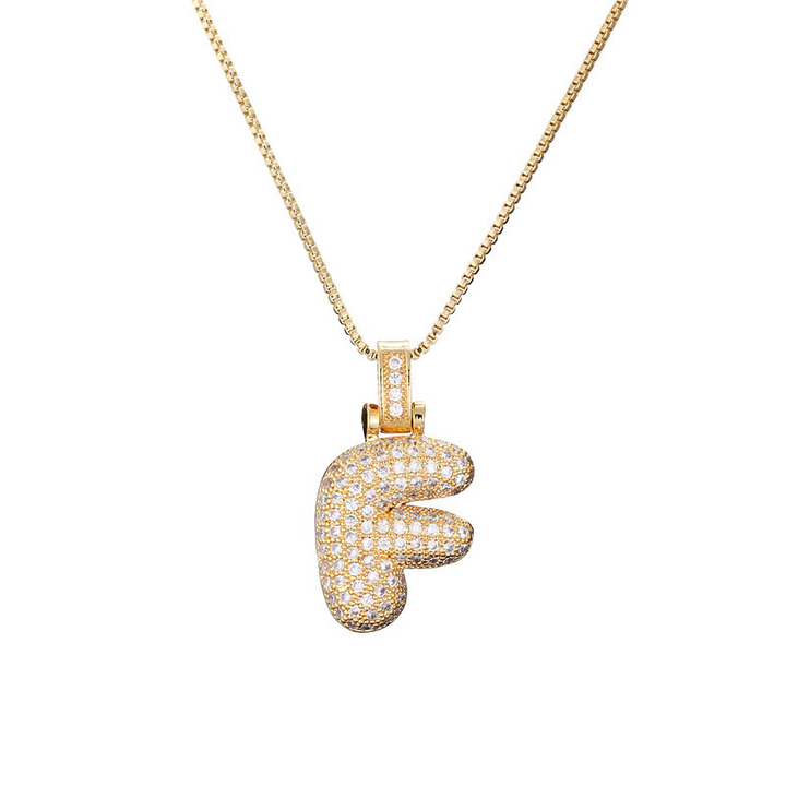 BowLift | 14k Diamond Dazzle Bubble Initial Necklace