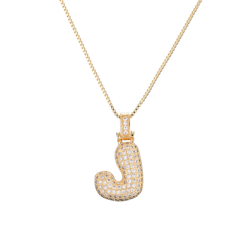 BowLift | 14k Diamond Dazzle Bubble Initial Necklace