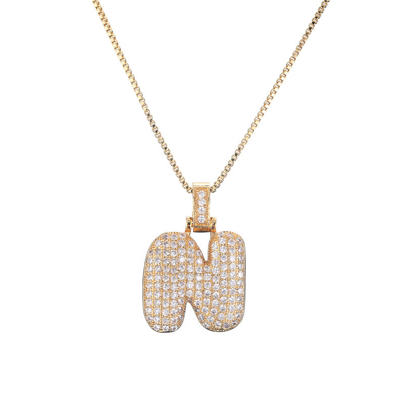 BowLift | 14k Diamond Dazzle Bubble Initial Necklace