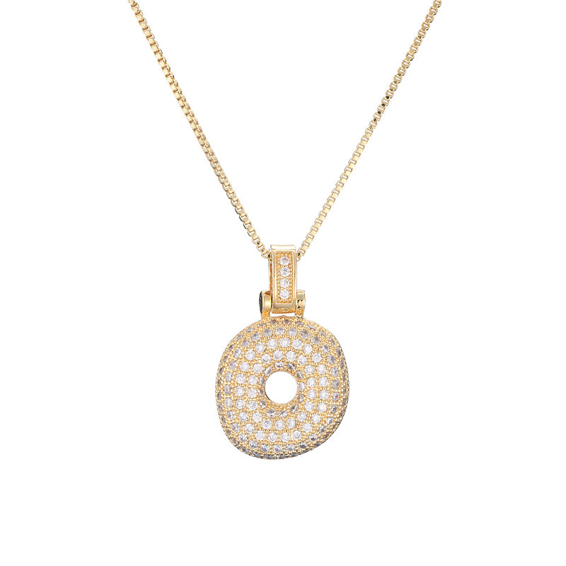 BowLift | 14k Diamond Dazzle Bubble Initial Necklace