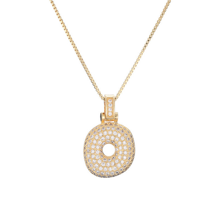 BowLift | 14k Diamond Dazzle Bubble Initial Necklace