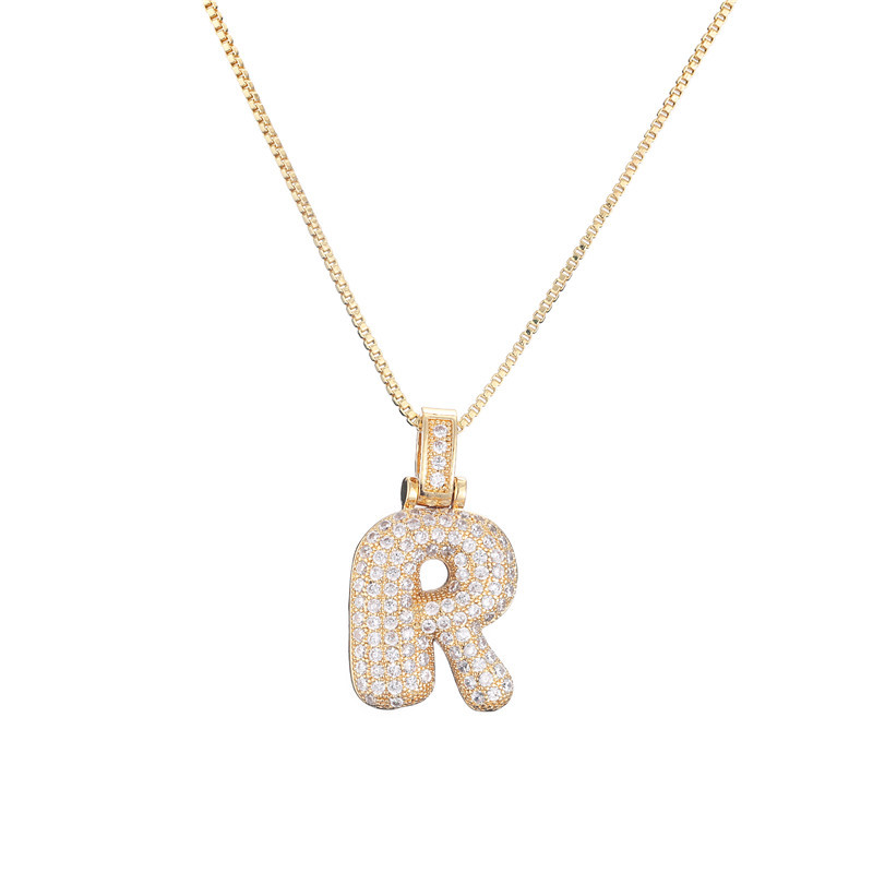 BowLift | 14k Diamond Dazzle Bubble Initial Necklace