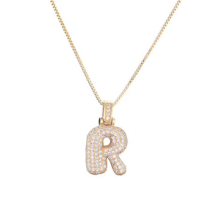 BowLift | 14k Diamond Dazzle Bubble Initial Necklace