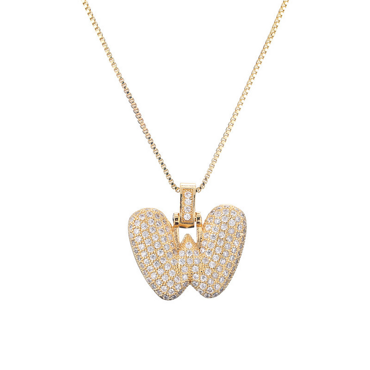 BowLift | 14k Diamond Dazzle Bubble Initial Necklace