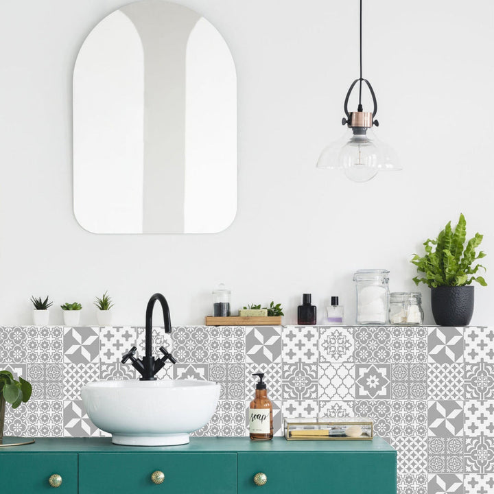 BowLift | Mandaluxe – 24-Piece European Mandala Tile Set | Peel & Stick Decorative Vinyl Tiles