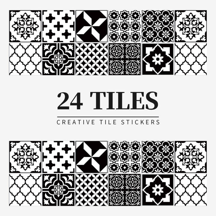 BowLift | Mandaluxe – 24-Piece European Mandala Tile Set | Peel & Stick Decorative Vinyl Tiles