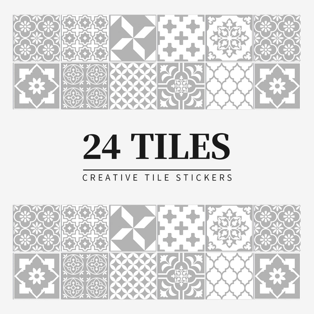 BowLift | Mandaluxe – 24-Piece European Mandala Tile Set | Peel & Stick Decorative Vinyl Tiles