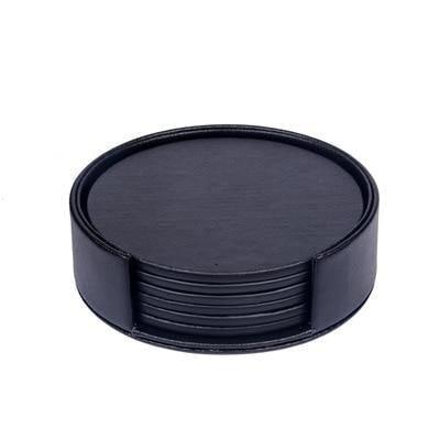 BowLift | Coastline Vegan Leather Coaster Set | Marble Look | Stylish Protection for Surfaces