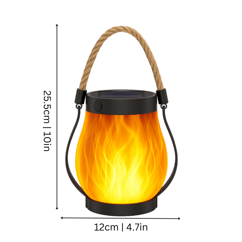 BowLift | Solar-Powered Outdoor Lantern | Realistic Flame Effect, All-Weather Proof & Ideal for Cozy Evenings on the Patio or Balcony