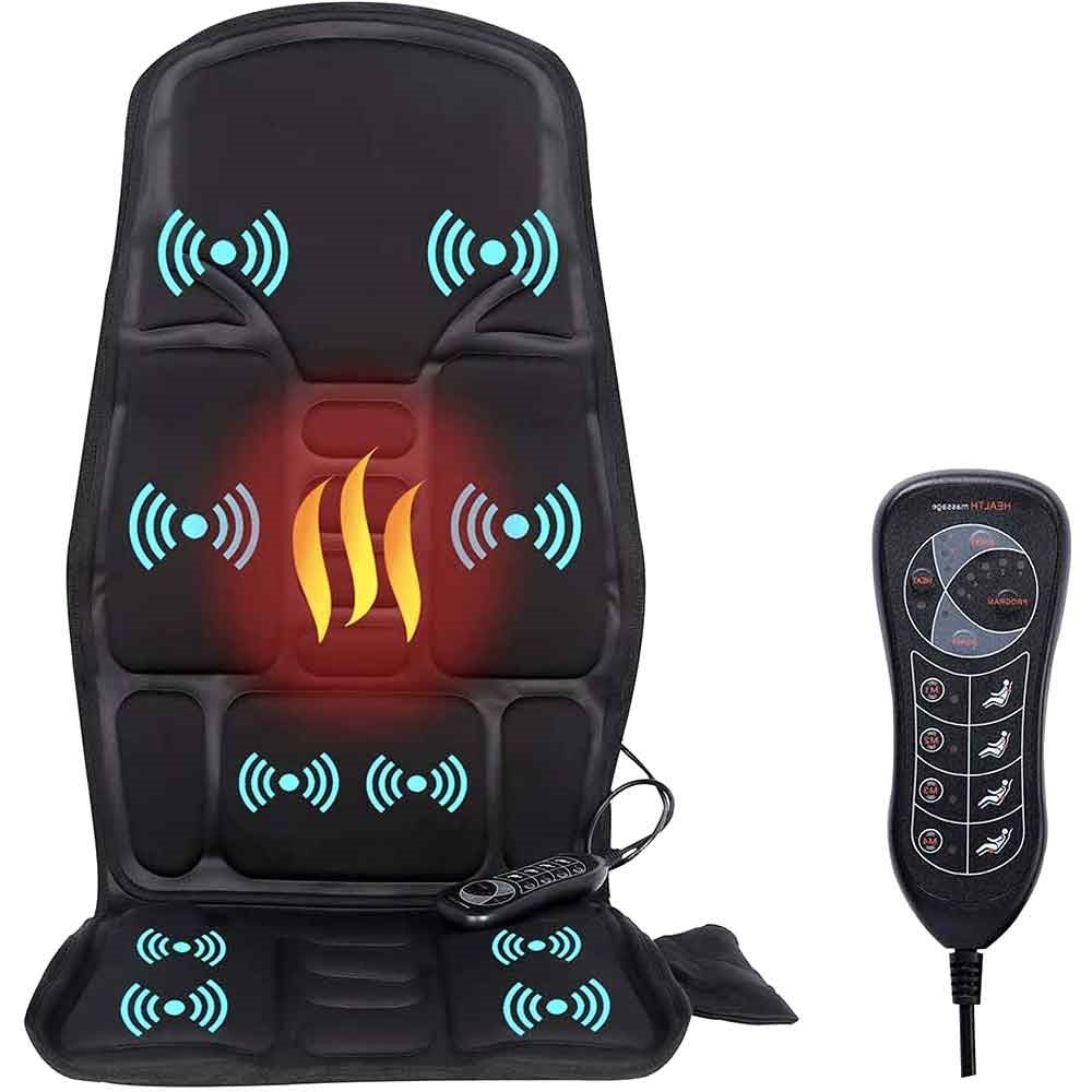 BowLift | 8-Mode Heated Massage Chair Pad for Back, Neck & Full-Body Relaxation – Perfect for Car & Home