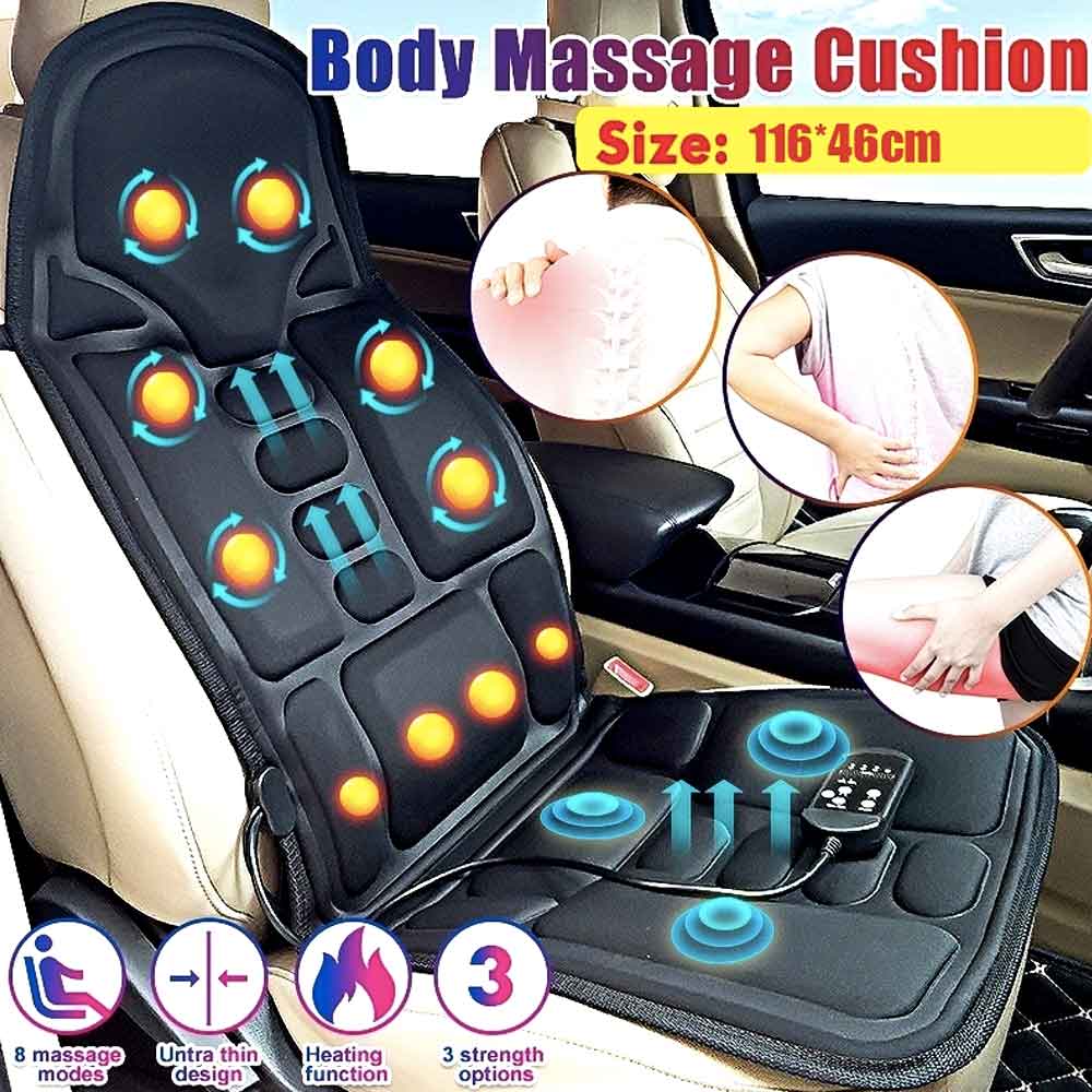 BowLift | 8-Mode Heated Massage Chair Pad for Back, Neck & Full-Body Relaxation – Perfect for Car & Home