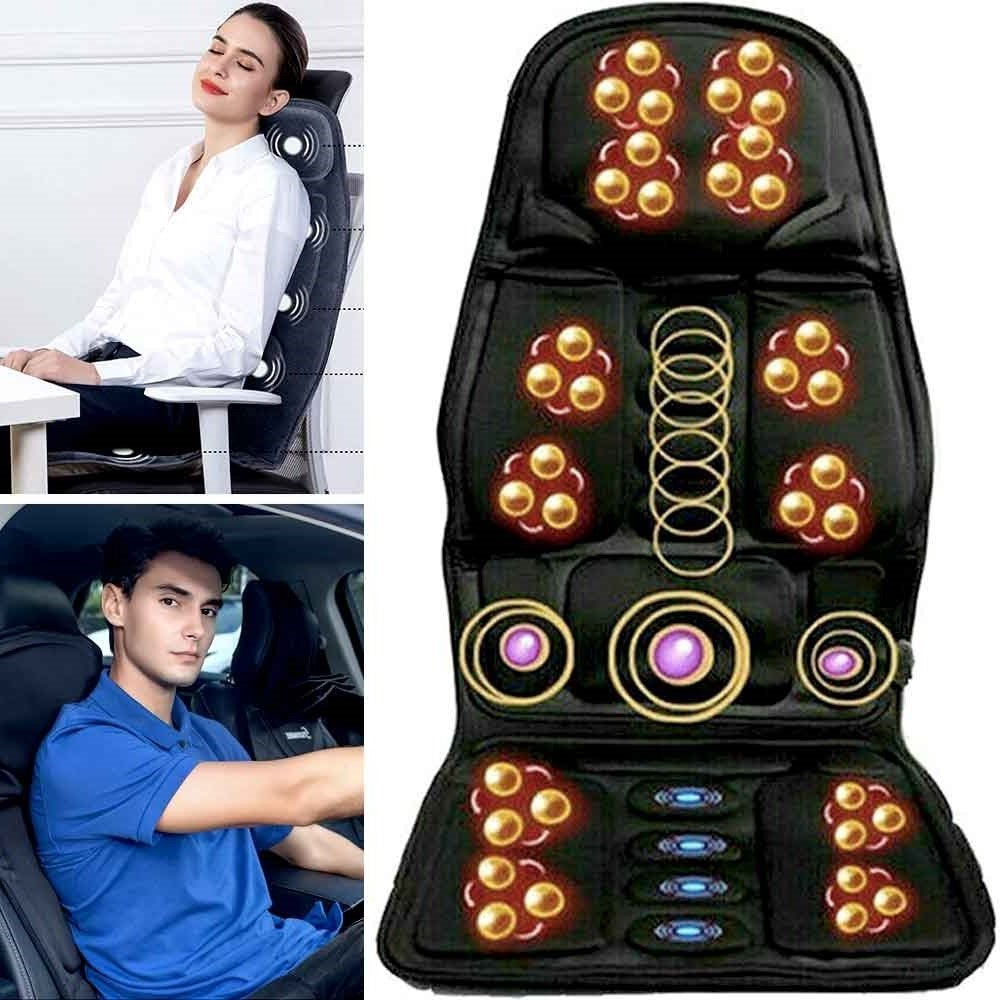BowLift | Massage Chair Pad with Heat | 8 Massage Modes, Deep Tissue Relief & Portable for Home and Car Use