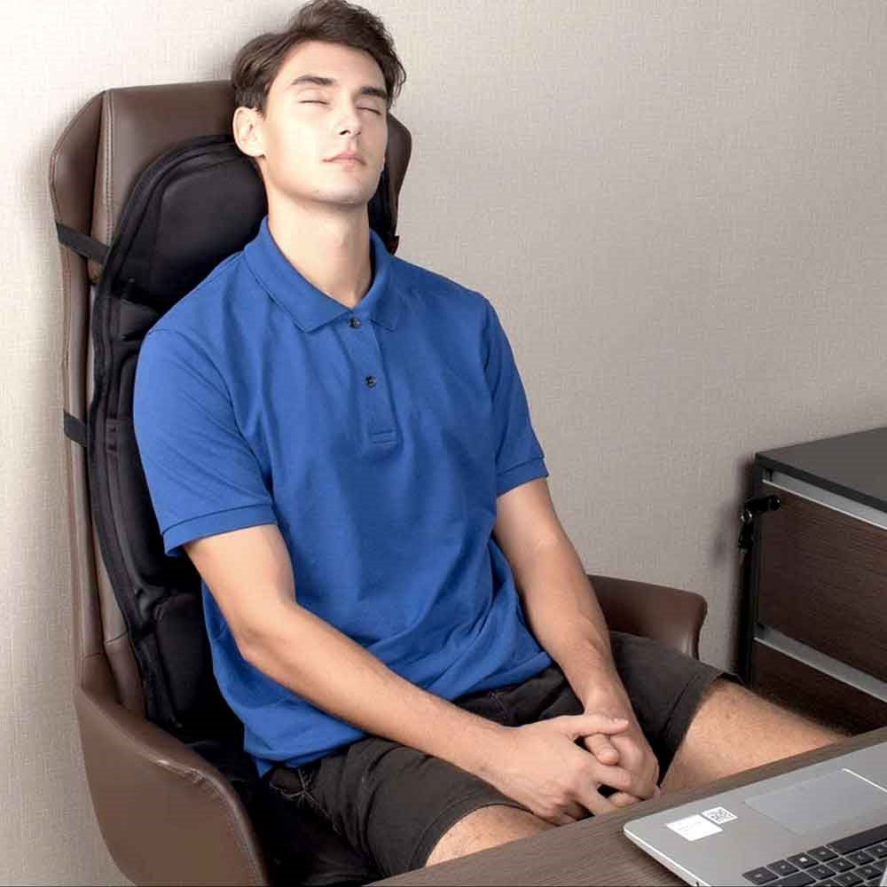 BowLift | Massage Chair Pad with Heat | 8 Massage Modes, Deep Tissue Relief & Portable for Home and Car Use