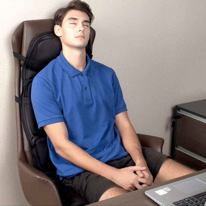 BowLift | Massage Chair Pad with Heat | 8 Massage Modes, Deep Tissue Relief & Portable for Home and Car Use