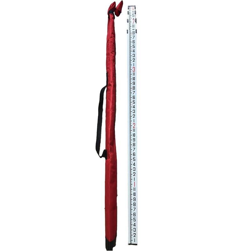 BowLift | Measuring Rod , 14-Foot Aluminum Grade Rod 10ths  with Carrying Case and Rod level , Aluminum Grade Rod