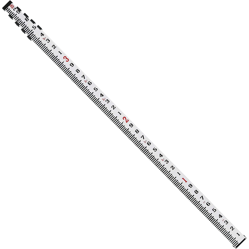 BowLift | Measuring Rod , 16-Foot Aluminum Grade Rod 10ths 5 Sections Telescopic Grade Rod with Bubble Level