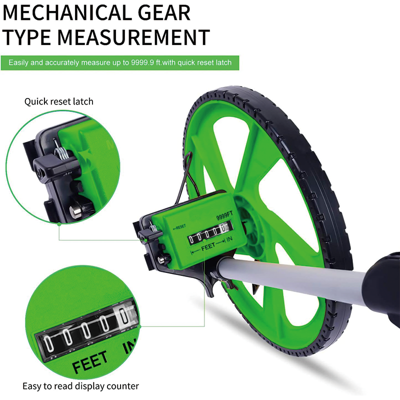 BowLift | Measuring Wheel in Feet, 12’’ Diameter Wheel , Measurement 10,000Ft with Back Bag , Adapt to Various Roads