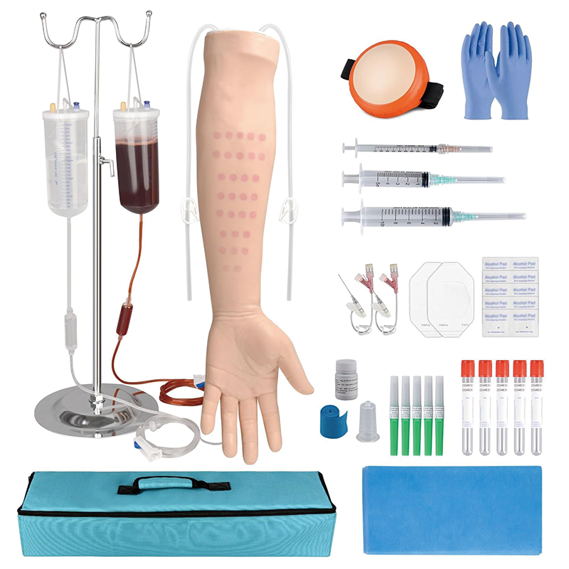 BowLift | Intravenous Practice Arm Kit, IV Venipuncture Intravenous Training Kit with Carrying Bag, for Students and Professionals