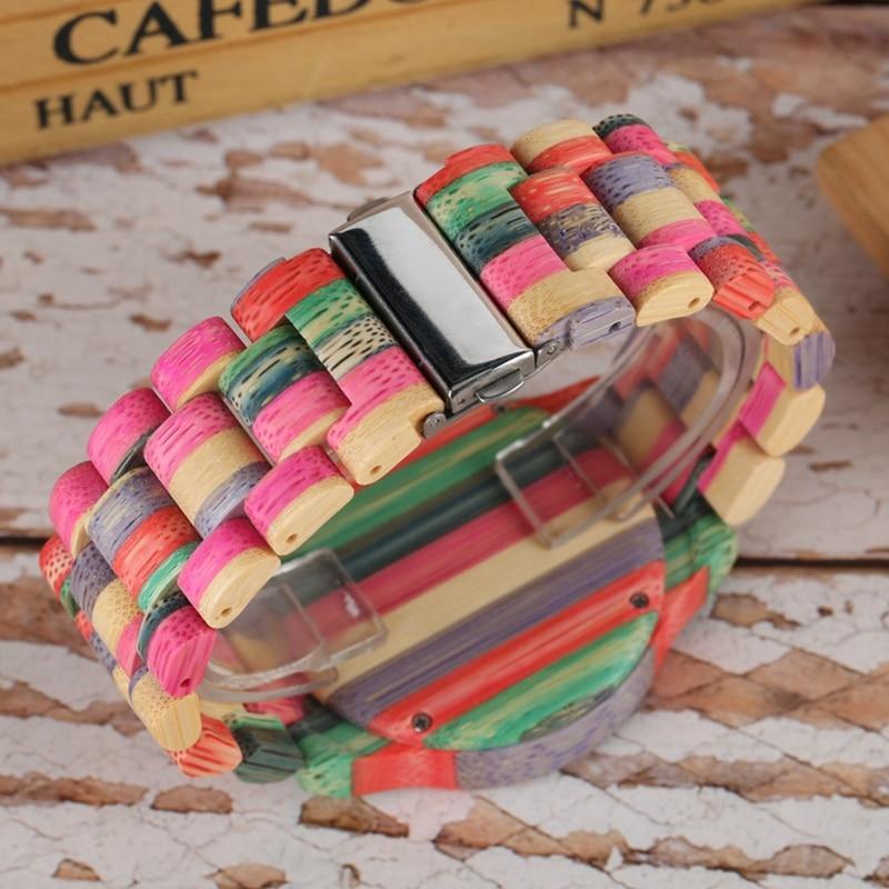 BowLift | Men Women Fashion Colorful Wood Bamboo Watch Quartz Analog Handmade Full Wooden Bracelet Luxury Wristwatches  Gifts for Lovers