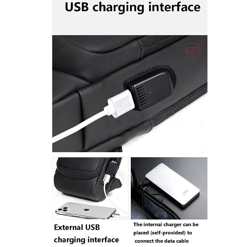 BowLift | Men’s Bag with USB Charger – Anti-Theft Crossbody Chest Bag