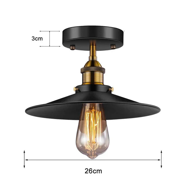 vintage ceiling lamp in industrial style – retro lighting for living room & hallway | Bowlift