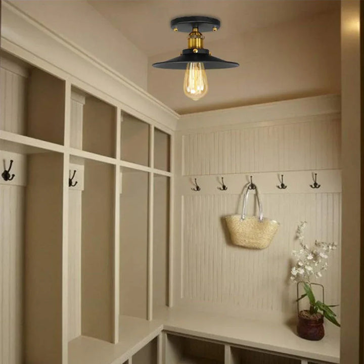 Vintage ceiling lamp in industrial style, retro ceiling light with Edison bulb, LED compatible | Bowlift