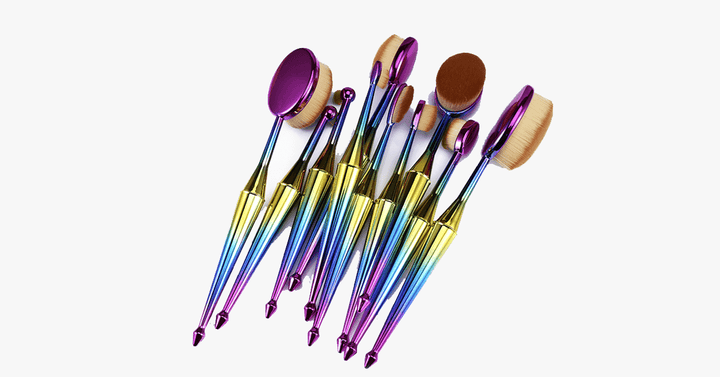 BowLift | Mermaid 10-piece oval brush set - Add some extra color to your makeup brushes