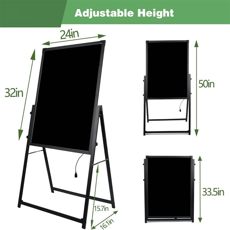 BowLift | Message Board 32” x 24" Standing A-Fram Flashing Mode DIY Message Chalkboard for Kitchen Wedding Promotions