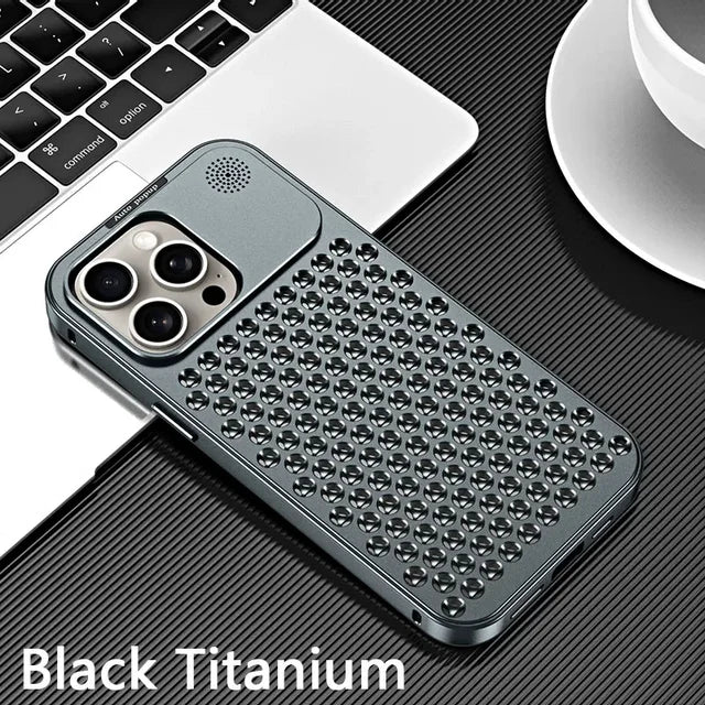 BowLift | Breathable Perfume Aluminum alloy Heat Dissipation Phone Case For iPhone 12 13 14 15 Pro Max Plus Detachable Cover