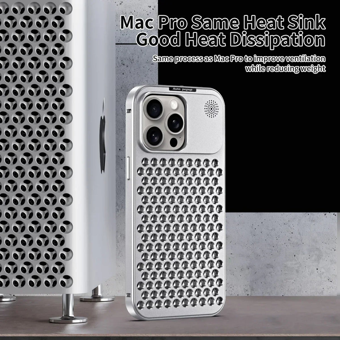 BowLift | Breathable Perfume Aluminum alloy Heat Dissipation Phone Case For iPhone 12 13 14 15 Pro Max Plus Detachable Cover