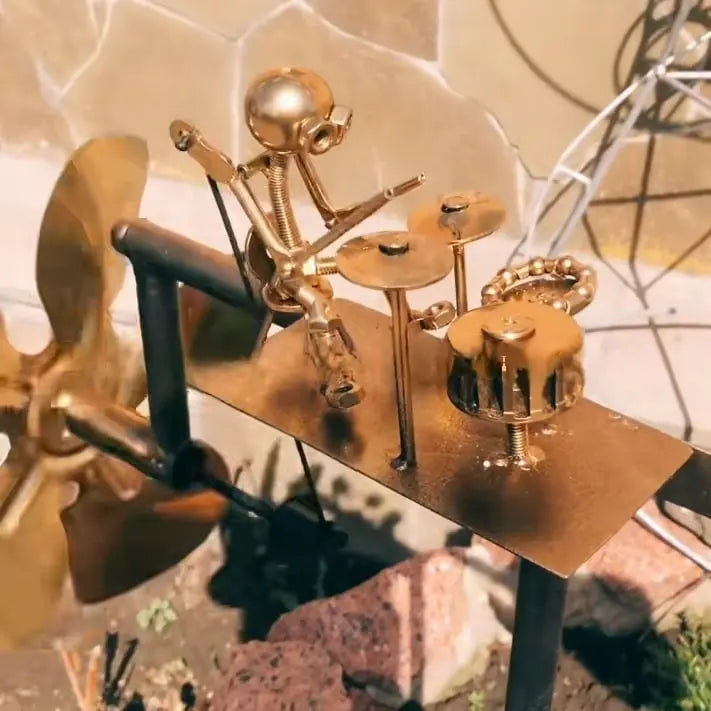 BowLift | Metal Windmill "Rock Band" – Moving Garden Decor with Character