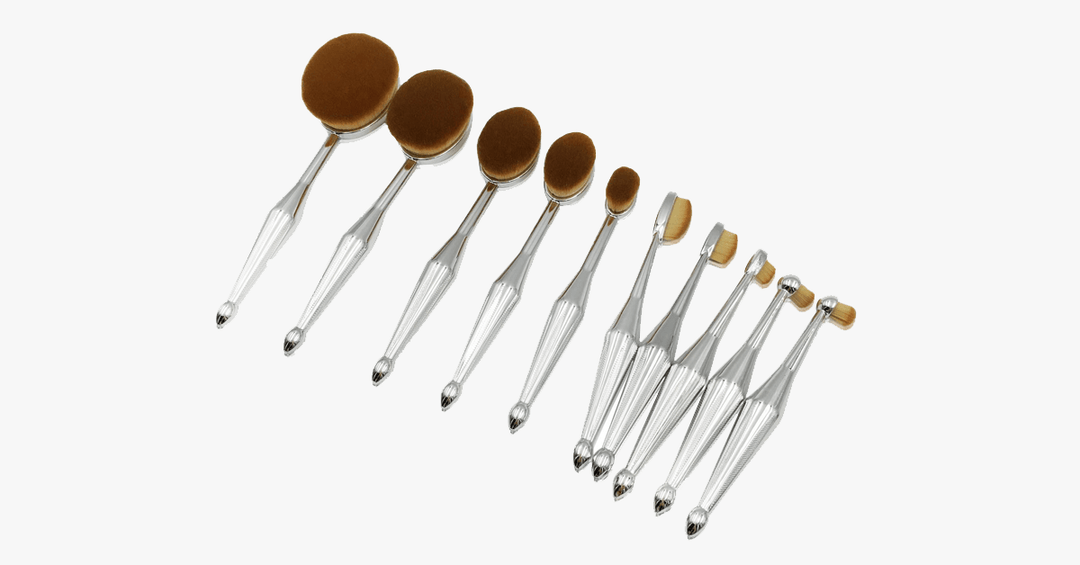 BowLift | Stylish 10-piece oval brush set – Let the metallic charm work its magic on you